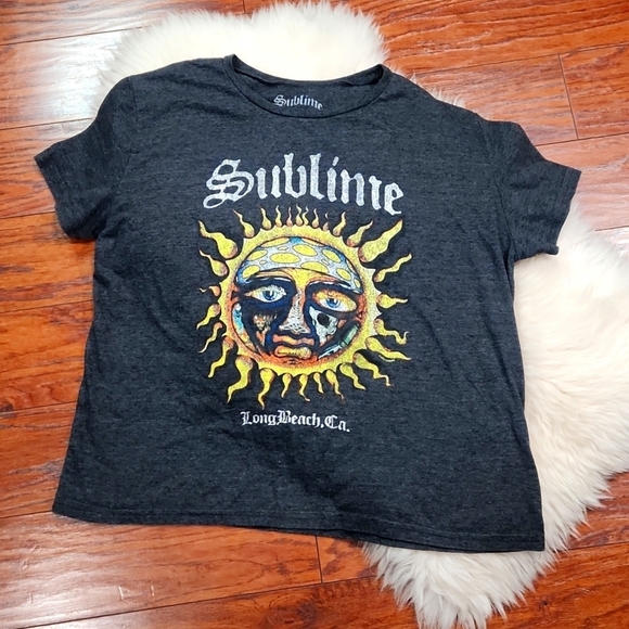 Sublime Tops - Sublime Grey Cropped Band Tshirt